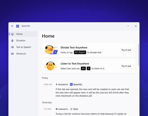 Speechify’s Windows app uses local models for transcription and dictation