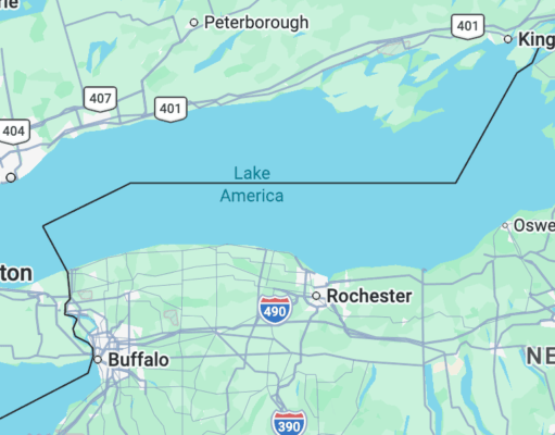 Google Maps Now Shows ‘Lake America’ Instead of Lake Ontario