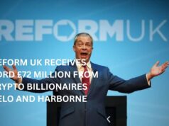 Reform UK receives record £72 Million from crypto billionaires Delo and Harborne