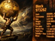 FutureBit Apollo Solo Miner Finds Bitcoin Block 973262, Earning 3.154 BTC